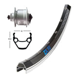 Front Wheel Winora Exal ZX19 Shimano DH3D72 Dynamo Hub Quick Release 135mm Black/Silver